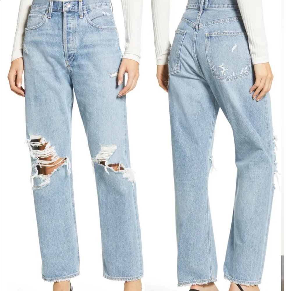 Agolde '90s Fit High Rise Loose Fit Ripped Jeans